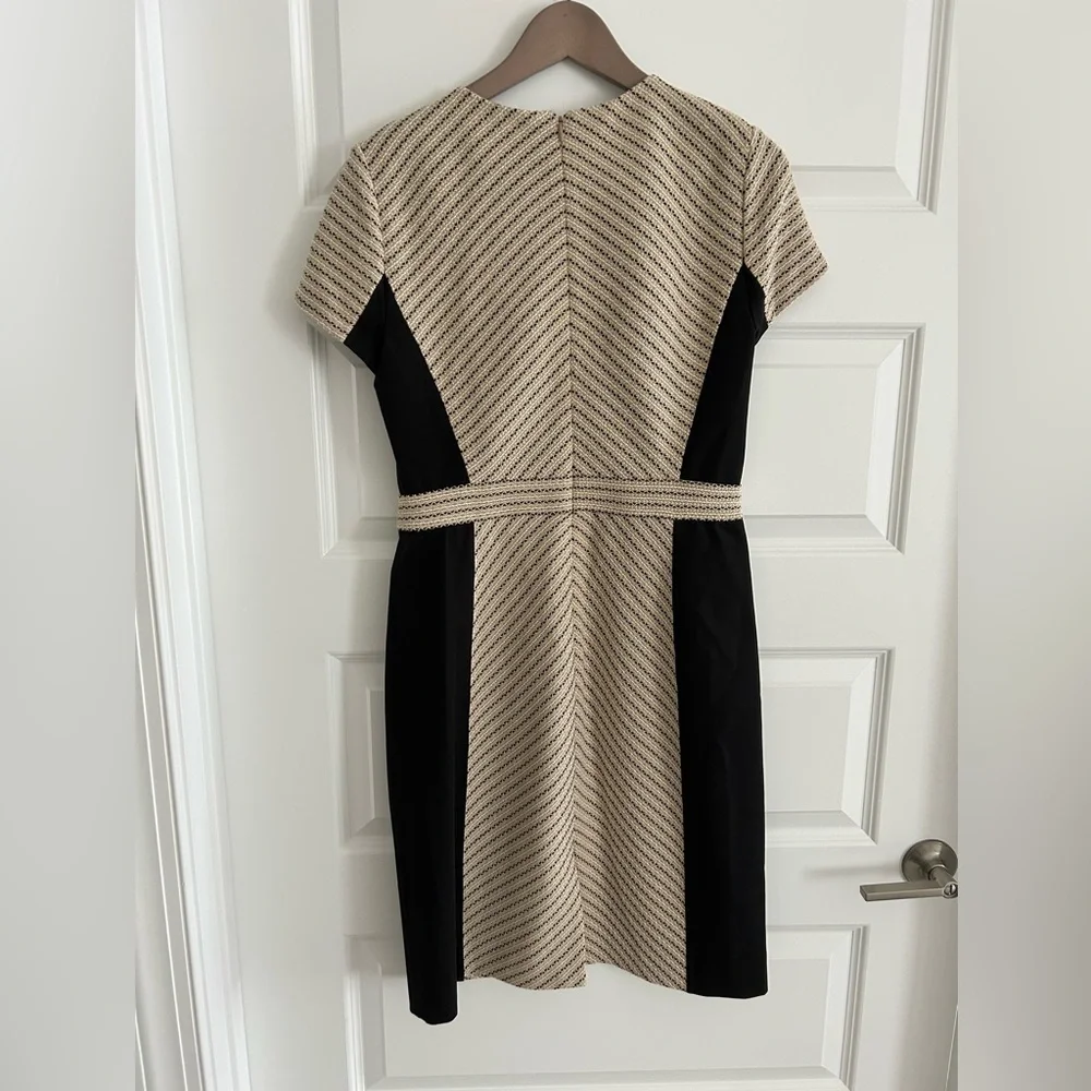 J Crew Tweed Dress Tan Black Size 6
